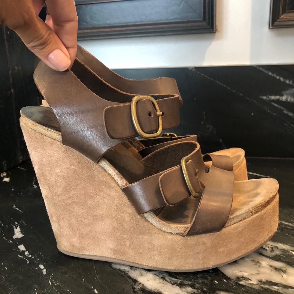 Pedro Garcia leather and suede platforms 38